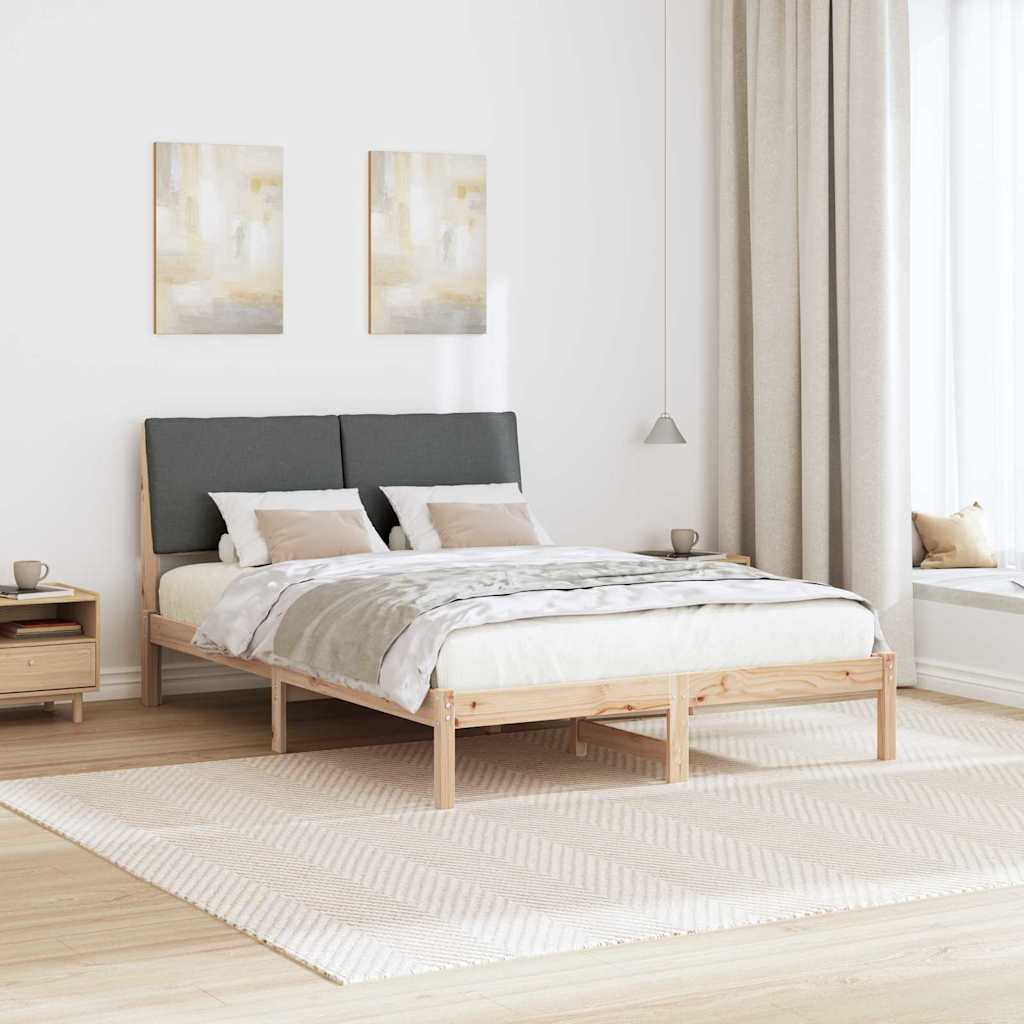 Bettgestell braun und dunkelgrau 160 x 200 cm Massivholz Kiefer