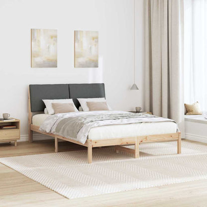 Bettgestell braun und dunkelgrau 160 x 200 cm Massivholz Kiefer