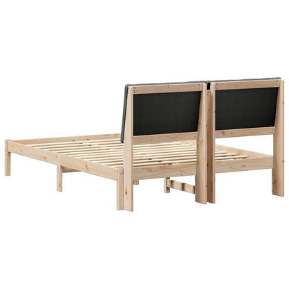 Bettgestell braun und dunkelgrau 160 x 200 cm Massivholz Kiefer