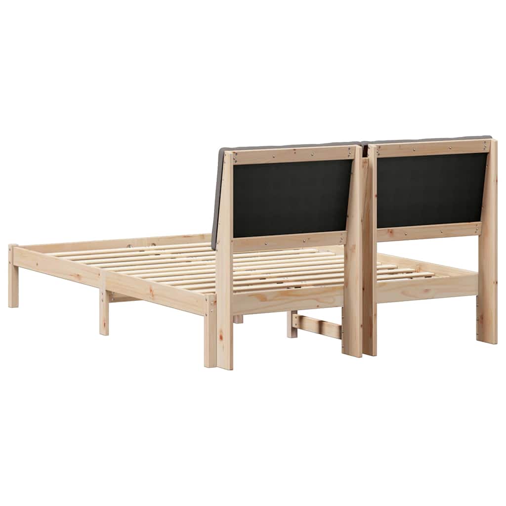 Bettgestell Braun und Taupe 160 x 200 cm Massivholz Kiefer