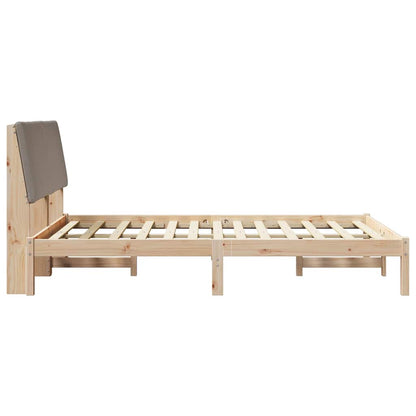 Bettgestell Braun und Taupe 160 x 200 cm Massivholz Kiefer