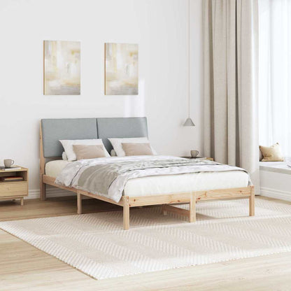 Bettgestell Braun und hellgrau 150 x 200 cm Massivholz Kiefer