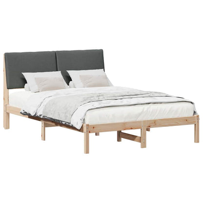 Bettgestell braun und dunkelgrau 150 x 200 cm Massivholz Kiefer