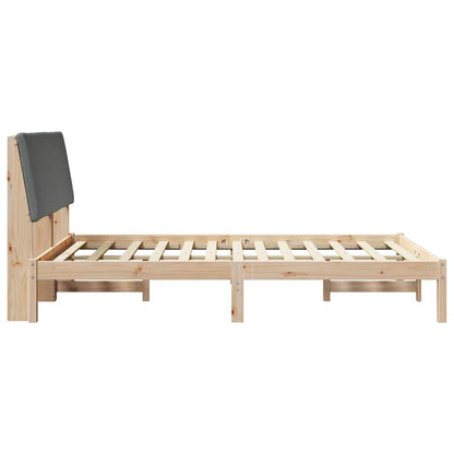 Bettgestell braun und dunkelgrau 150 x 200 cm Massivholz Kiefer