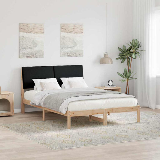 Bettgestell Braun und Schwarz 150 x 200 cm Massivholz Kiefer
