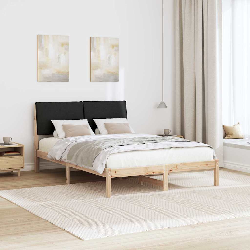 Bettgestell Braun und Schwarz 150 x 200 cm Massivholz Kiefer