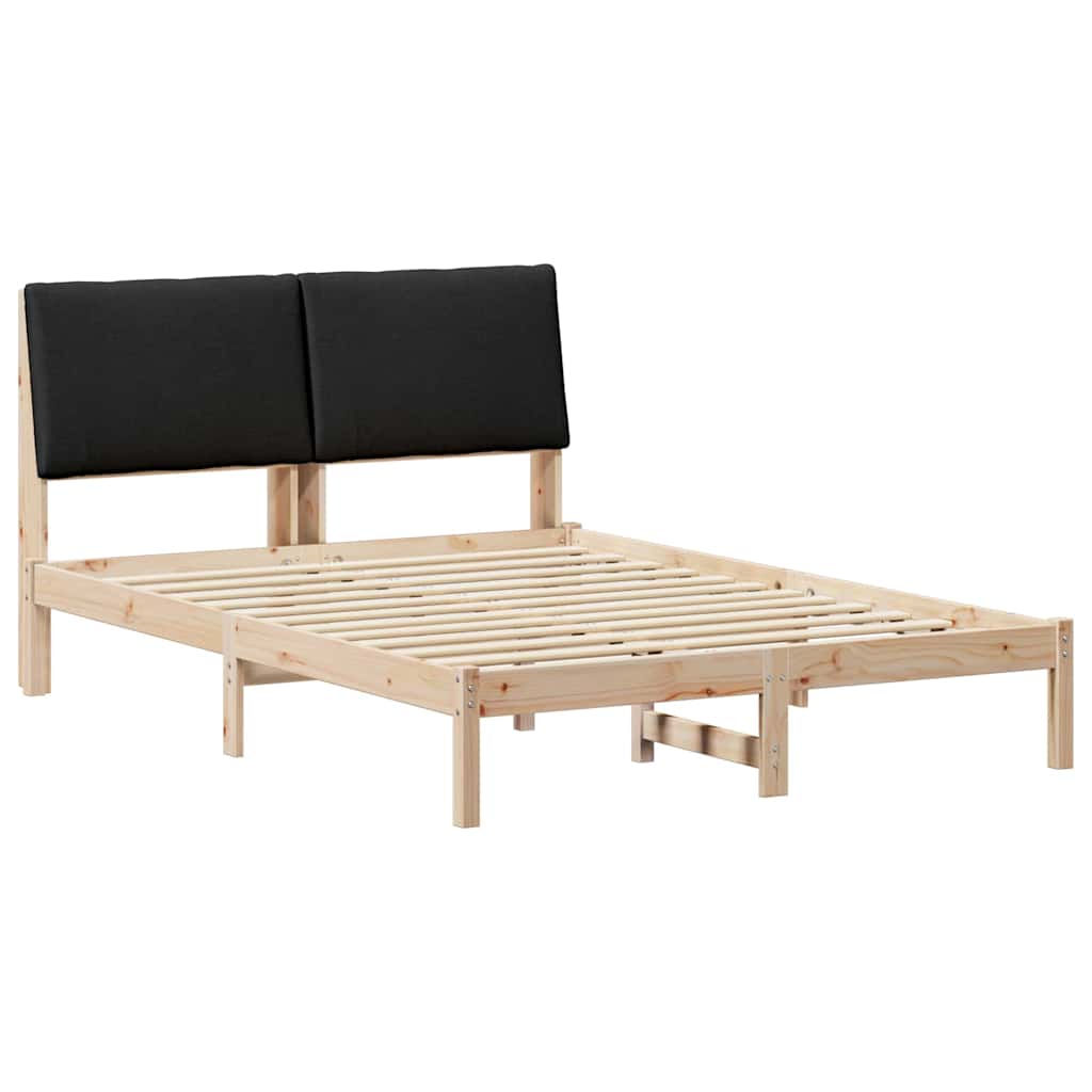 Bettgestell Braun und Schwarz 150 x 200 cm Massivholz Kiefer