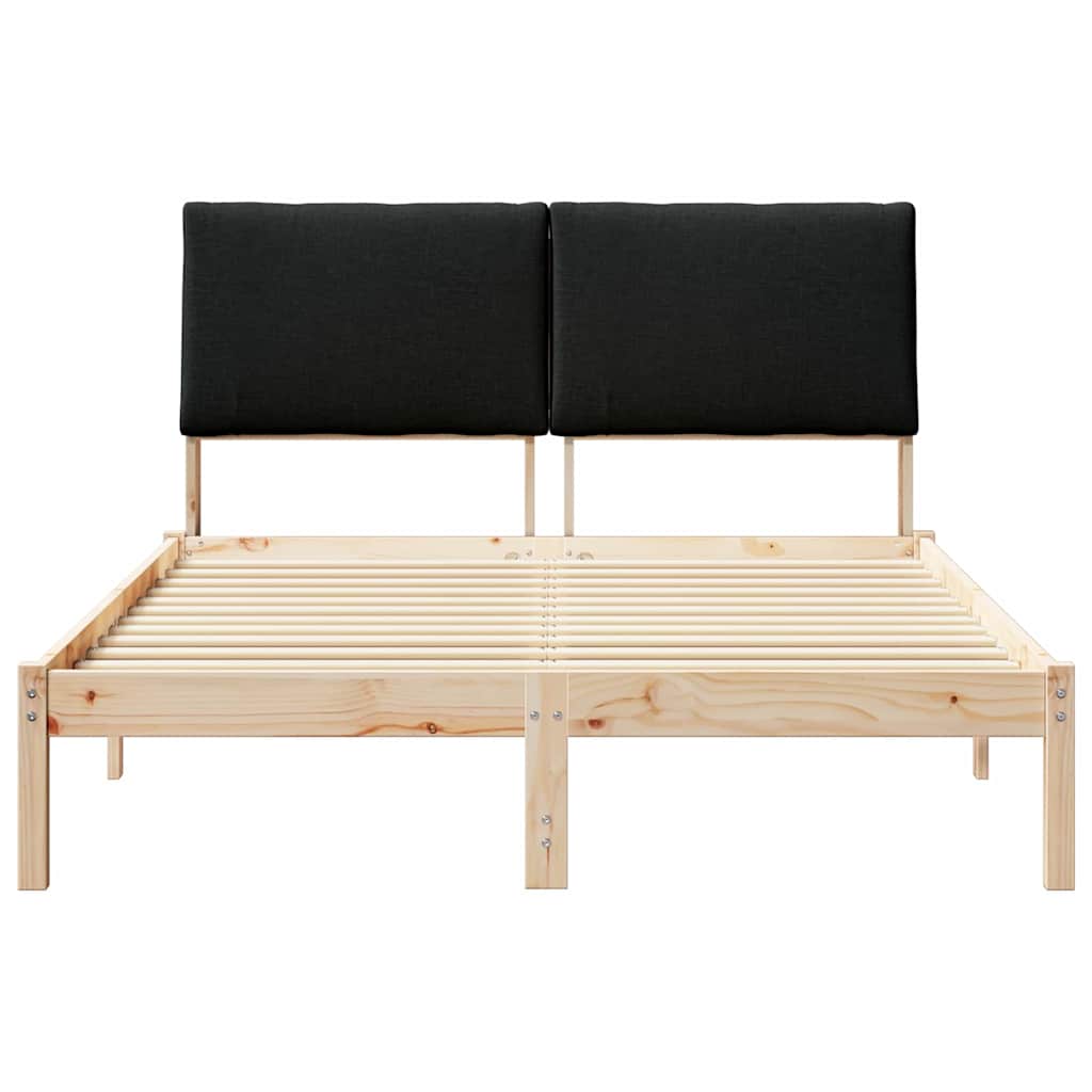 Bettgestell Braun und Schwarz 150 x 200 cm Massivholz Kiefer