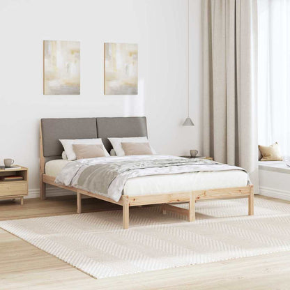 Bettgestell Braun und Taupe 150 x 200 cm Massivholz Kiefer