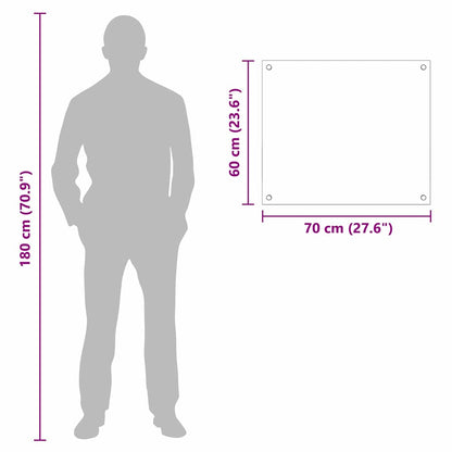 Küchenrückwand Weiß 70 x 60 cm Gehärtetes Glas