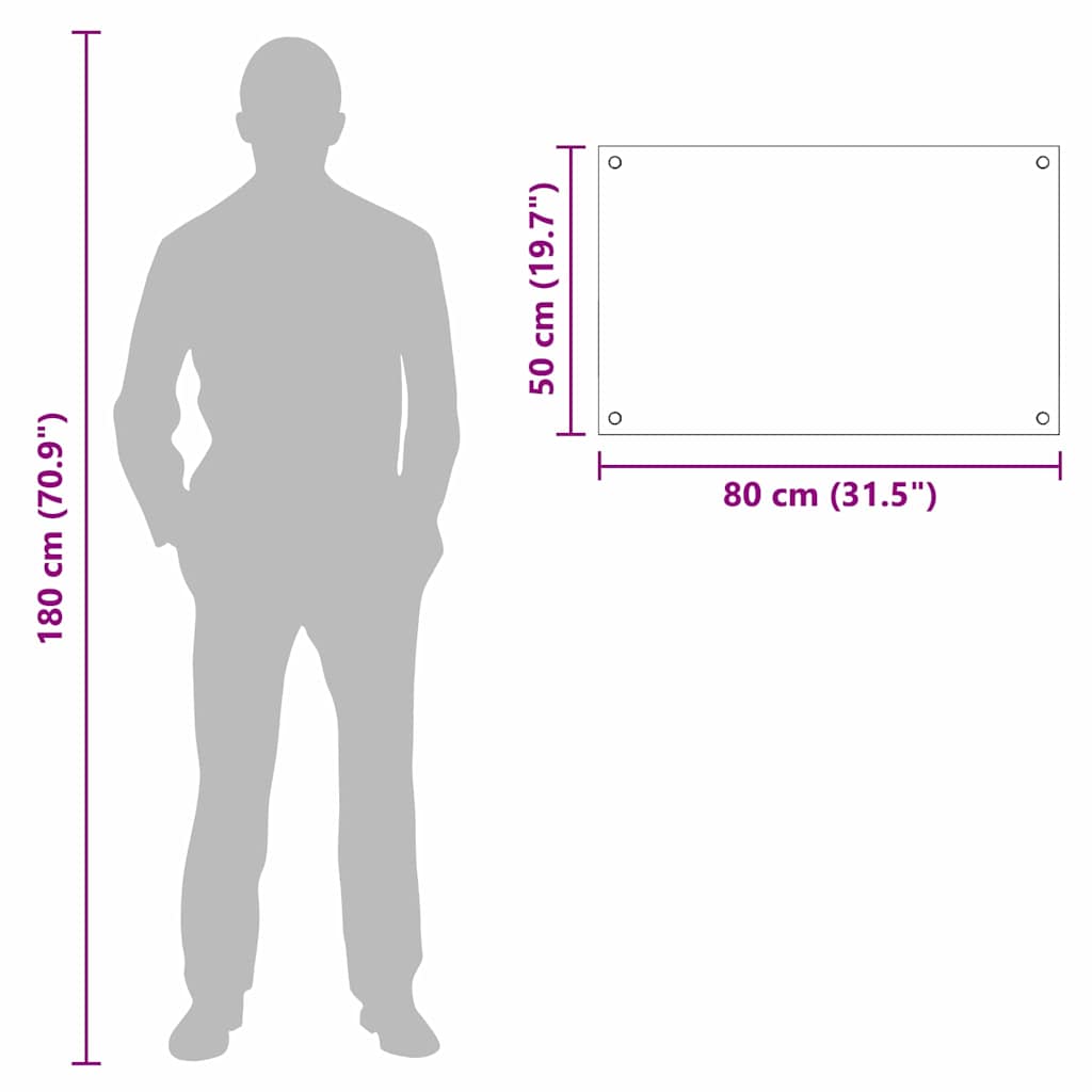 Küchenrückwand Weiß 80 x 50 cm Gehärtetes Glas