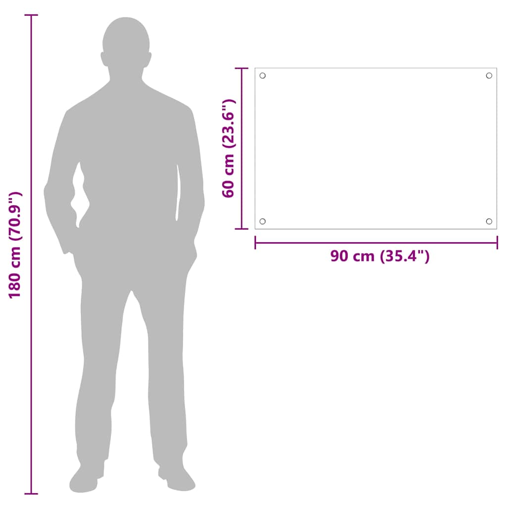 Küchenrückwand Weiß 90 x 60 cm Gehärtetes Glas