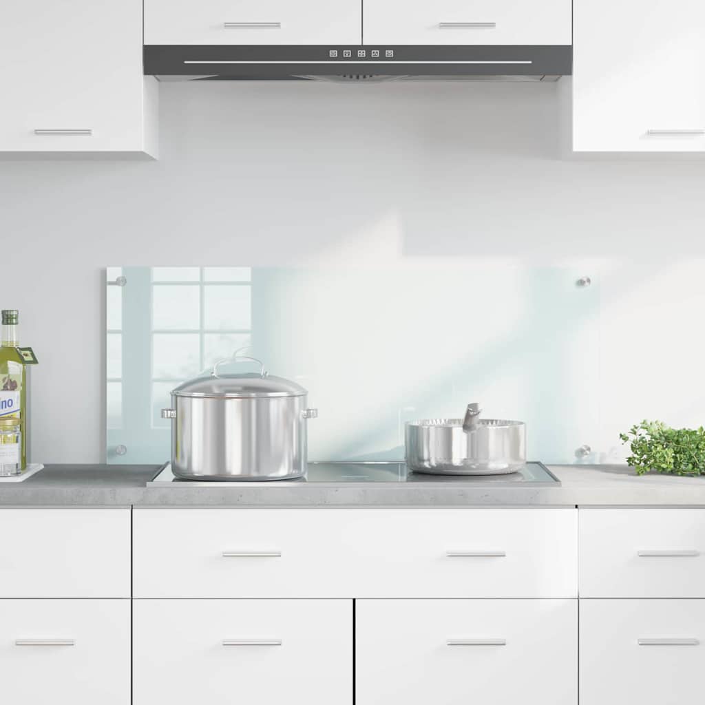 Küchenrückwand Weiß 100 x 40 cm Gehärtetes Glas