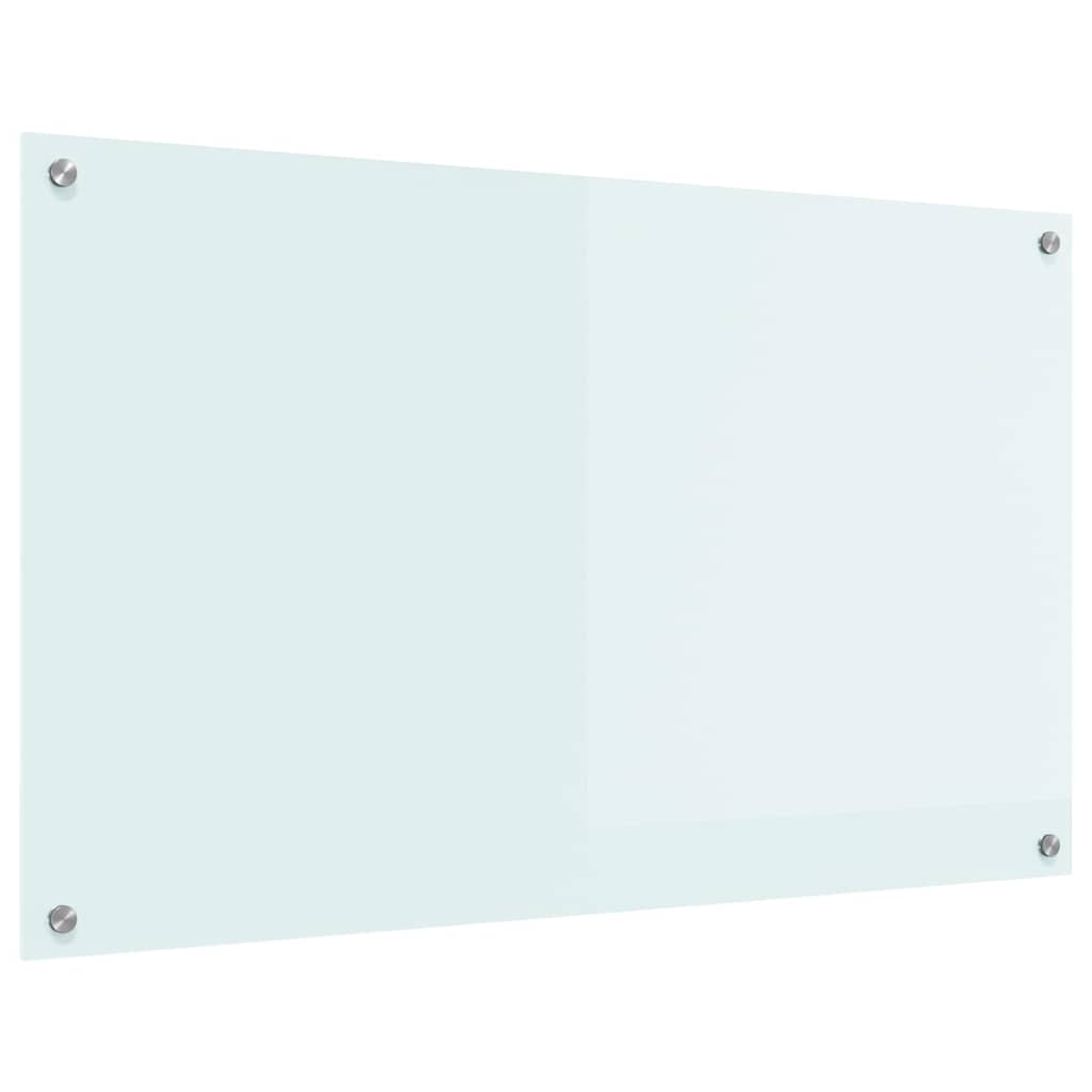 Küchenrückwand Weiß 100 x 60 cm Gehärtetes Glas