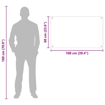 Küchenrückwand Weiß 100 x 60 cm Gehärtetes Glas
