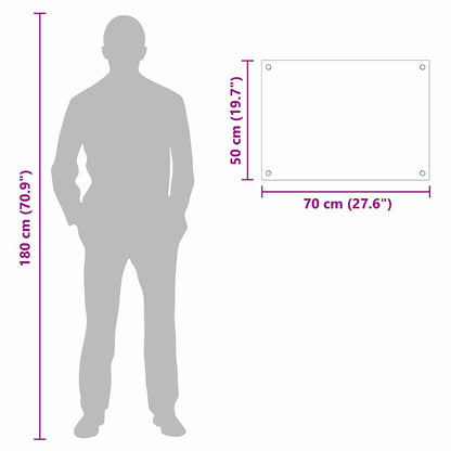 Küchenrückwand Schwarz 70 x 50 cm Gehärtetes Glas