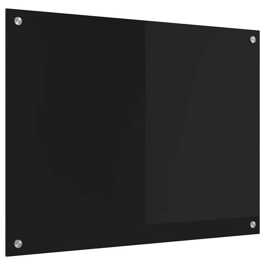 Küchenrückwand Schwarz 80 x 60 cm Gehärtetes Glas