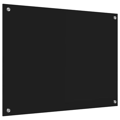 Küchenrückwand Schwarz 80 x 60 cm Gehärtetes Glas