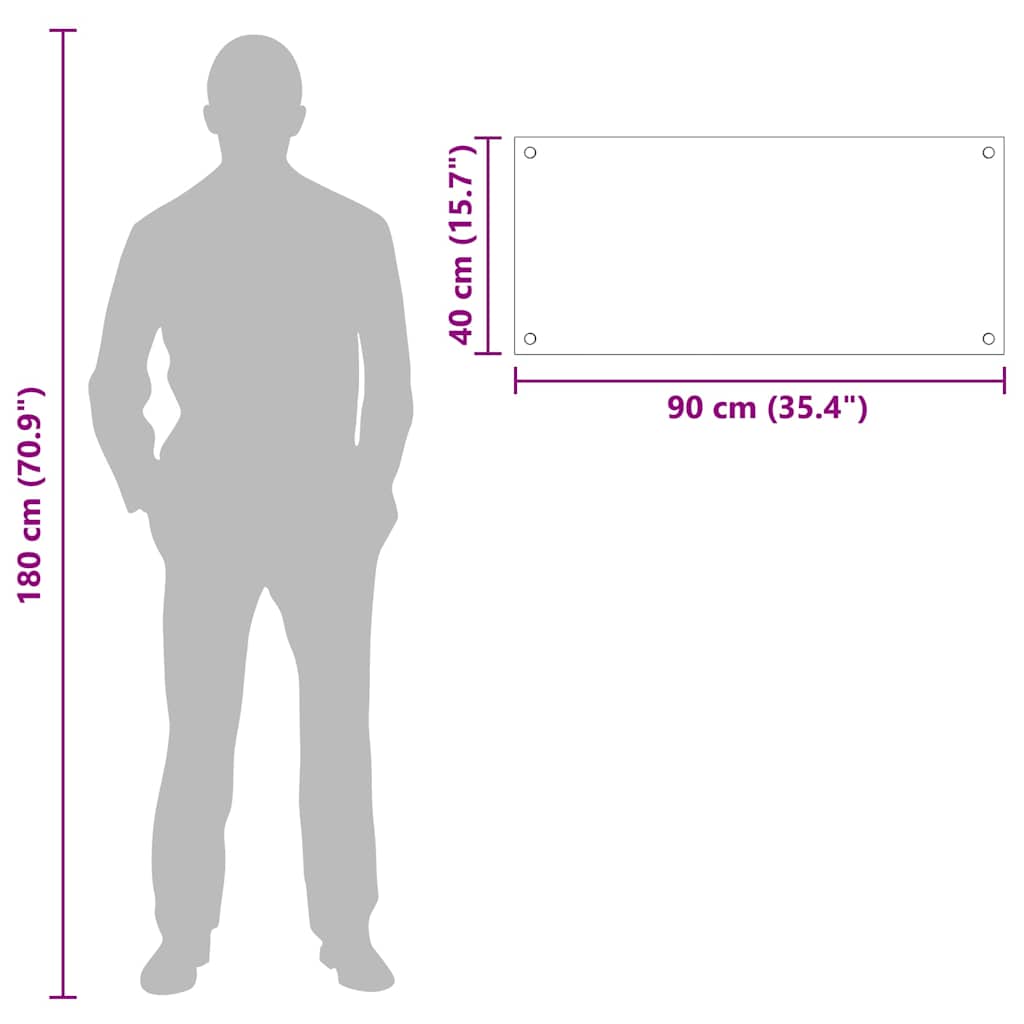 Küchenrückwand Schwarz 90 x 40 cm Gehärtetes Glas