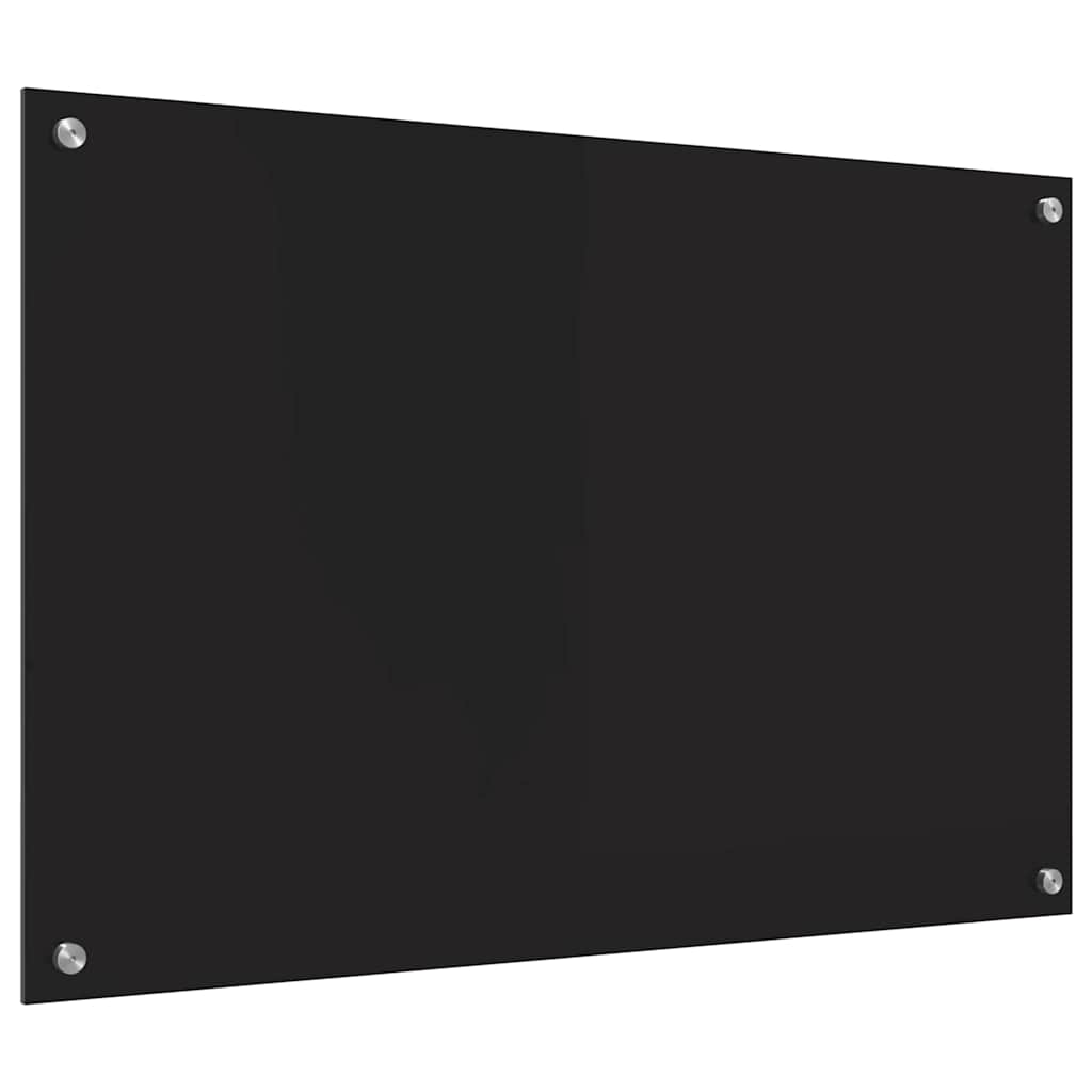 Küchenrückwand Schwarz 90 x 60 cm Gehärtetes Glas