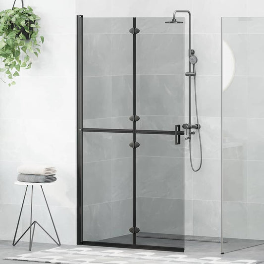 Walk-in Duschwand Schwarz 100 x 6.5 x 190 cm