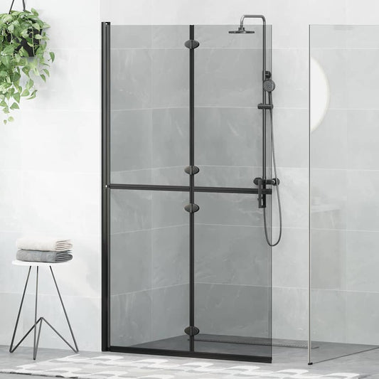 Walk-in Duschwand Schwarz 110 x 6.5 x 190 cm