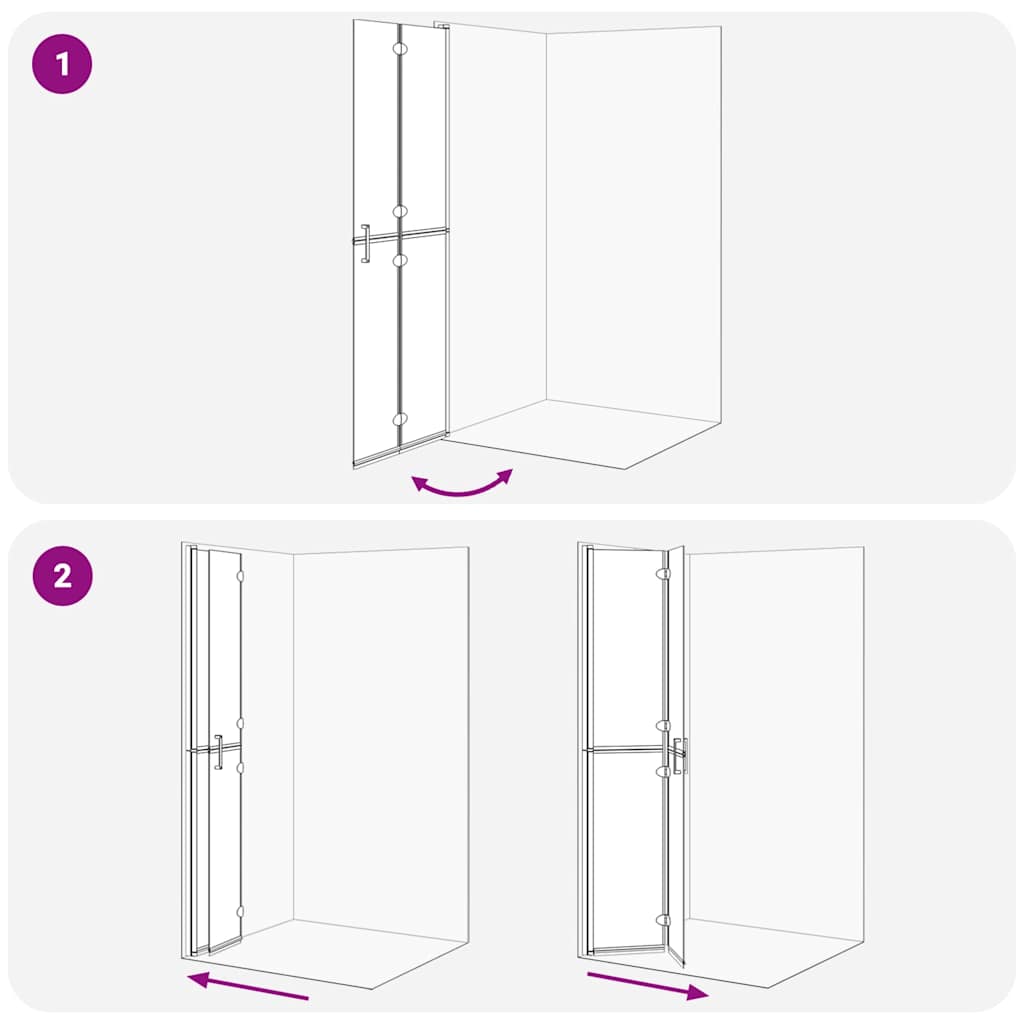 Walk-in Duschwand Gold 70 x 6.5 x 190 cm Energiesparendes Glas