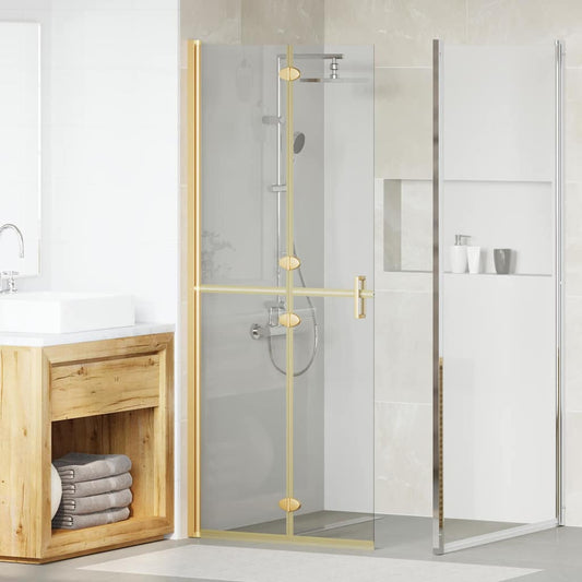 Walk-in Duschwand Gold 80 x 6.5 x 190 cm Energiesparendes Glas