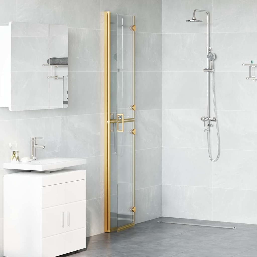 Walk-in Duschwand Gold 80 x 6.5 x 190 cm Energiesparendes Glas