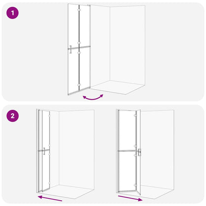 Walk-in Duschwand Gold 80 x 6.5 x 190 cm Energiesparendes Glas