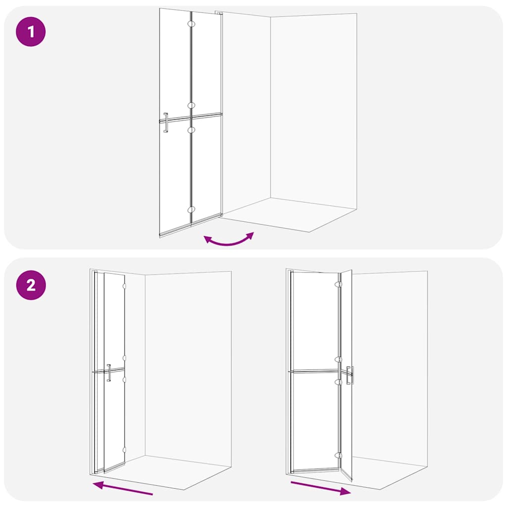 Walk-in Duschwand Gold 90 x 6.5 x 190 cm Energiesparendes Glas