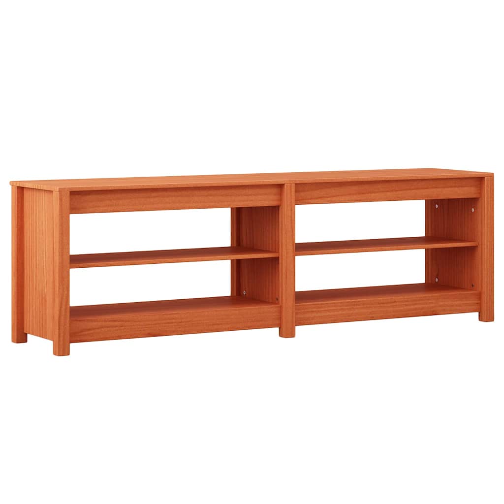 Schuhbank Wachsbraun 160 x 36,5 x 50 cm Massivholz Kiefer