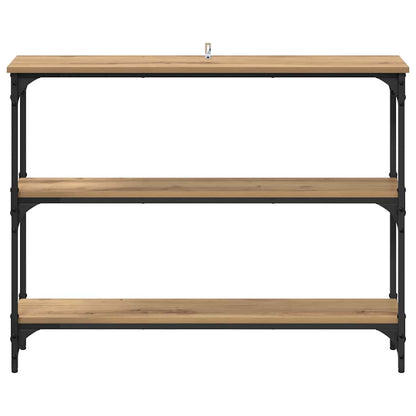Konsolentisch mit Regal Eiche handwerklich 100 x 22,5 x 75 cm