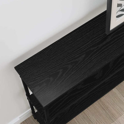 Konsolentisch mit Regal Schwarz Eichen-Optik 100 x 22,5 x 75 cm