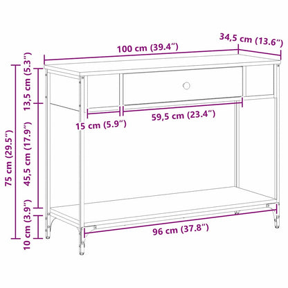 Konsolentisch Other Eiche handwerklich 100 x 34.5 x 75 cm