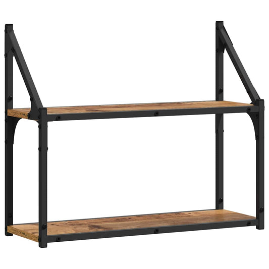 Wandregal mit Regal Altholz 60 x 21 x 51 cm Holzwerkstoff