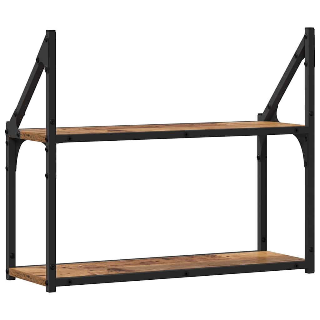 Wandregal mit Regal Altholz 60 x 21 x 51 cm Holzwerkstoff