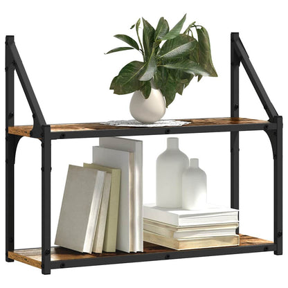 Wandregal mit Regal Altholz 60 x 21 x 51 cm Holzwerkstoff