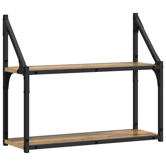 Wandregal Eiche handwerklich 60 x 21 x 51 cm Holzwerkstoff