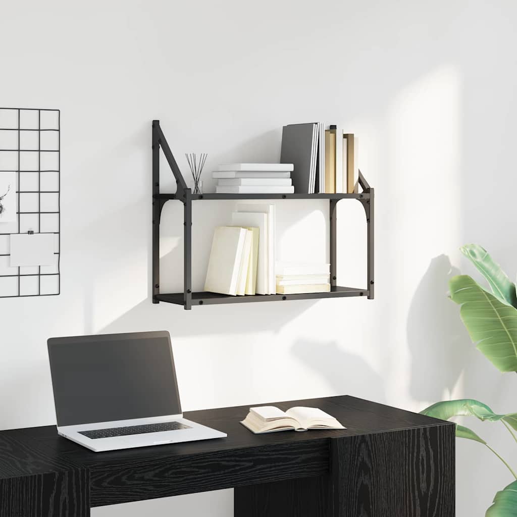 Wandregal Schwarze Eiche 60 x 21 x 51 cm Holzwerkstoff