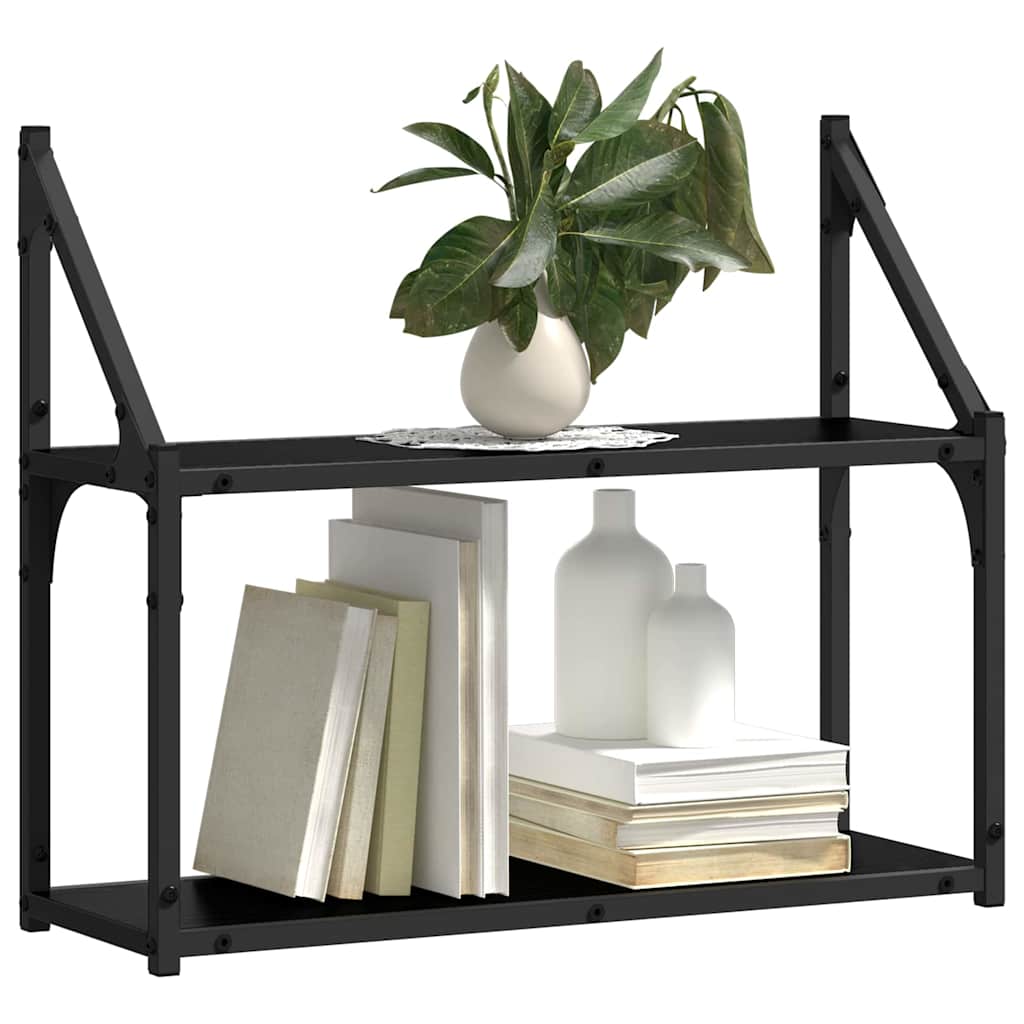 Wandregal Schwarze Eiche 60 x 21 x 51 cm Holzwerkstoff