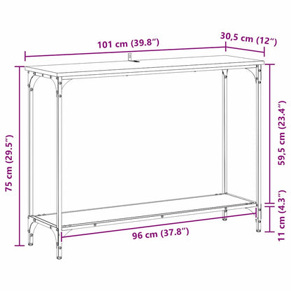 Konsolentisch Schwarze Eiche 101 x 30.5 x 75 cm Holzwerkstoff