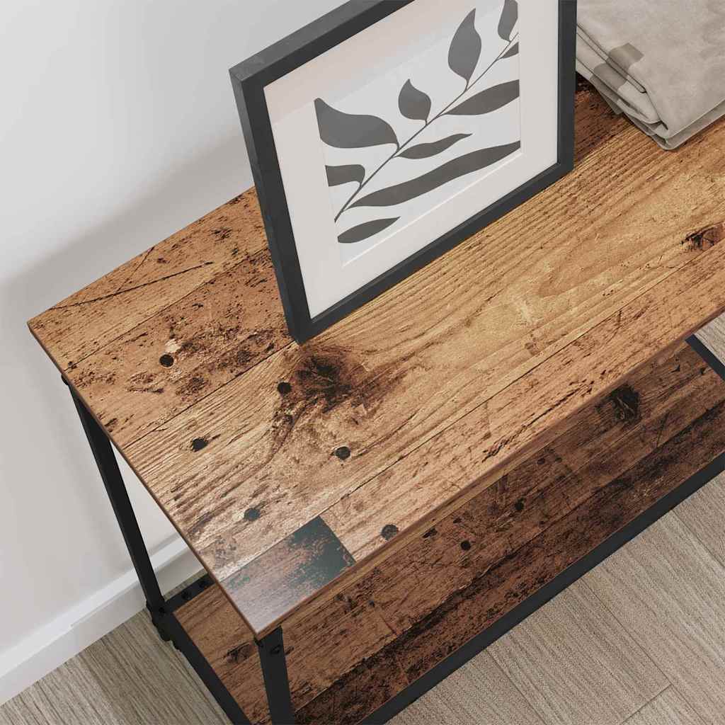 Konsolentisch mit Regal Altholz 75 x 30.5 x 75 cm Holzwerkstoff