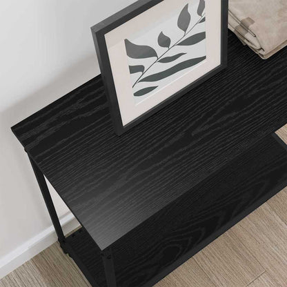 Konsolentisch mit Regal Schwarz Eichen-Optik 75 x 30.5 x 75 cm