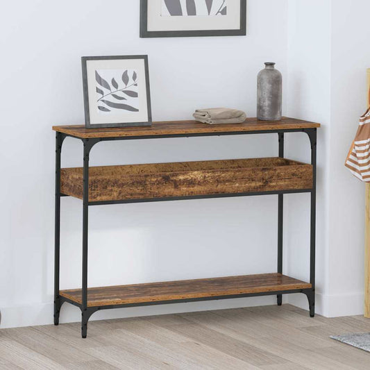 Konsolentisch mit Regal Altholz 100 x 29 x 75 cm Holzwerkstoff