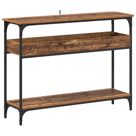 Konsolentisch mit Regal Altholz 100 x 29 x 75 cm Holzwerkstoff