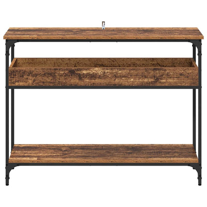 Konsolentisch mit Regal Altholz 100 x 29 x 75 cm Holzwerkstoff