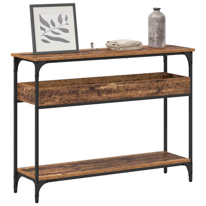 Konsolentisch mit Regal Altholz 100 x 29 x 75 cm Holzwerkstoff