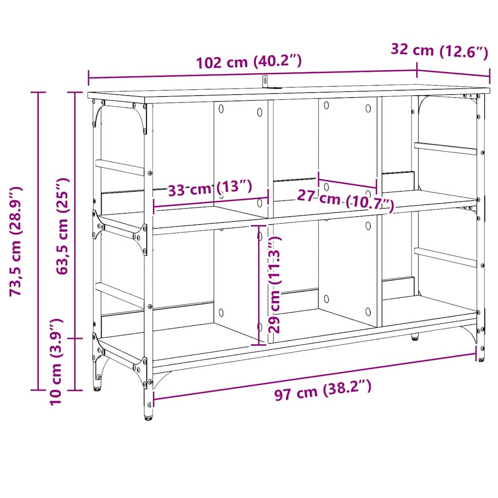 Sideboard Schwarz 102 x 32 x 73.5 cm Holzwerkstoff
