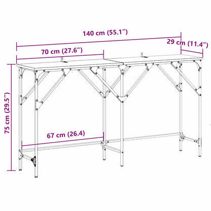 Konsolentisch Altholz 140 x 29 x 75 cm Holzwerkstoff
